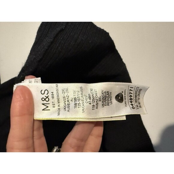 M & S  EXTRA FINE MERINO JUMPER-SIZE 2XL Multicolor Adult CREW NECK LONG SLEEVE - Picture 4 of 9